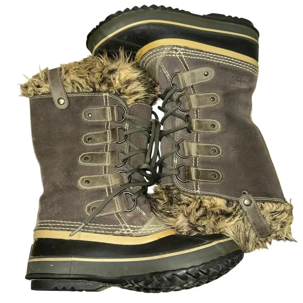 Sorel Joan of Arctic Waterproof Winter Boots Quarry‎ & Black Size 6